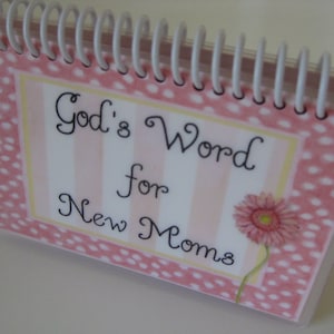 Palavra de Deus para novas mães, cartões com versículos bíblicos laminados e encadernados em espiral