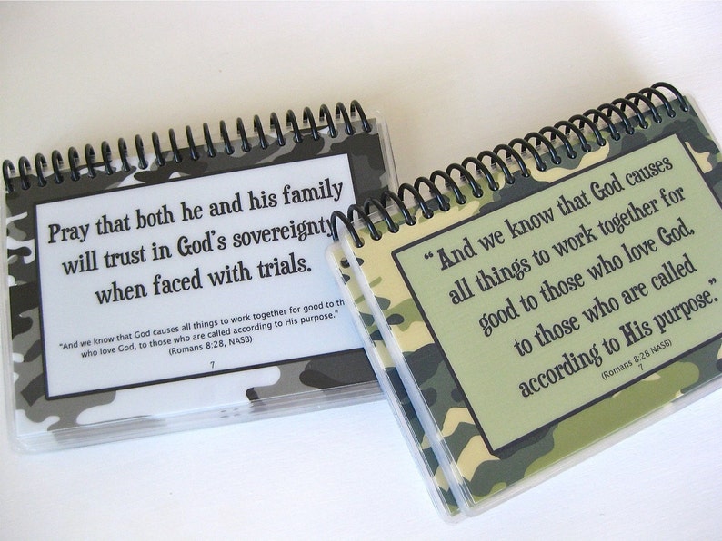 SALE How to Pray for Your Soldier/God's Word for a Soldier's Heart Combo Set, Spiral-Bound, Laminated Prayer Cards/Bible Verse Cards image 2