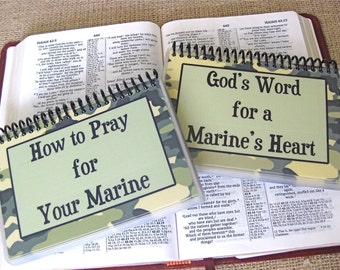 How to Pray for Your Marine/God's Word for a Marine's Heart - PERSONALIZED Combo Set, Spiral-Bound, Laminated Cards