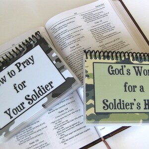 SALE How to Pray for Your Soldier/God's Word for a Soldier's Heart Combo Set, Spiral-Bound, Laminated Prayer Cards/Bible Verse Cards image 1