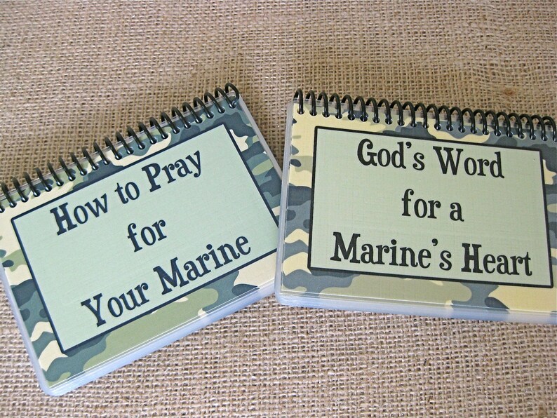 SALE How to Pray for Your Marine/God's Word for a Marine's Heart Combo Set, Spiral-Bound, Laminated Prayer Cards/Bible Verse Cards image 4