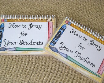 SALE - How to Pray Your Students/How to Pray for Your Teachers Combo Set, Laminated Prayer Cards, Spiral-Bound