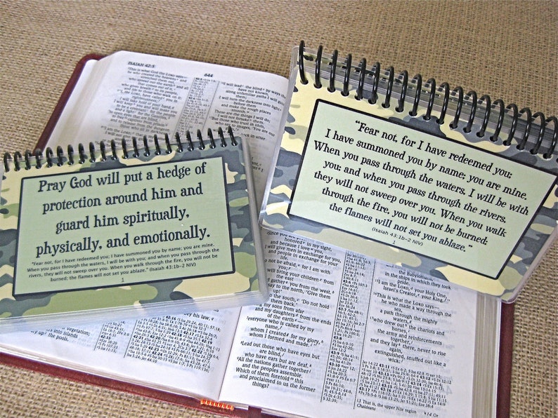 SALE How to Pray for Your Marine/God's Word for a Marine's Heart Combo Set, Spiral-Bound, Laminated Prayer Cards/Bible Verse Cards image 2