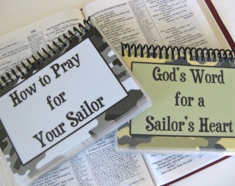 How to Pray for Your Sailor/God's Word for a Sailor's Heart - PERSONALIZED Combo Set, Spiral-Bound, Laminated Cards