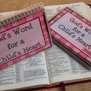 SALE God's Word for a Child's Heart PERSONALIZED Combo Set Volume 1 AND Volume 2, Spiral-Bound, Laminated Cards image 1