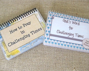SALE - How to Pray in Challenging Times/God's Word for Challenging Times Combo Set, Laminated Prayer and Scripture Cards, Spiral-Bound