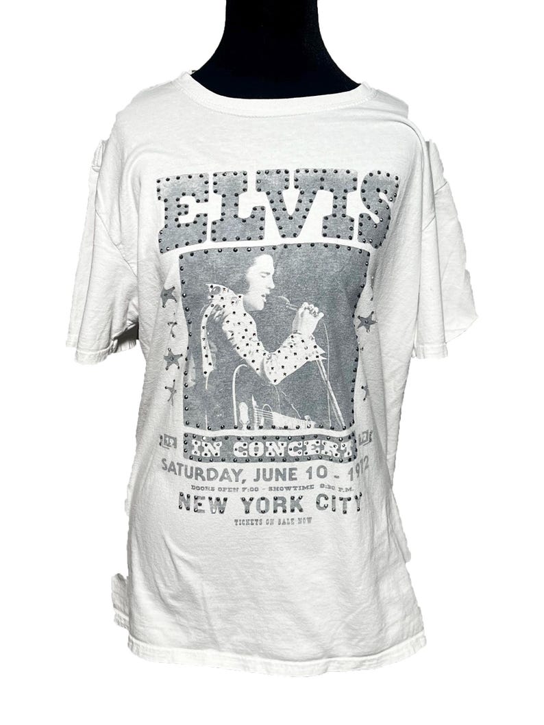 Hand Embellished Elvis Presley Rhinestone T-shirt – Upcycled Rock ...