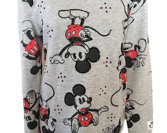 Upcycled Disney Mickey Mouse Sweatshirt – Rhinestone Embellished Crewneck