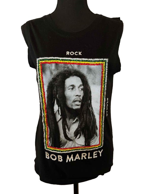 Bob Marley ギター Tシャツ XL Rare Bob Marley Playing Guitar T Shirt Yellow XXL Vintage