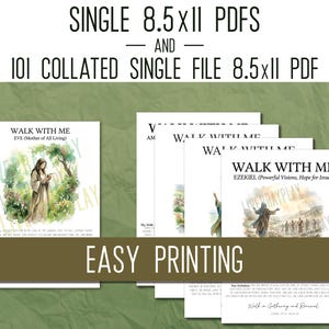 Puede incluir: Un conjunto de archivos PDF imprimibles con el t&iacute;tulo "WALK WITH ME" e ilustraciones. Los archivos est&aacute;n dise&ntilde;ados para una impresi&oacute;n f&aacute;cil, disponibles como archivos PDF individuales de 21,6 x 27,9 cm y un PDF de 101 p&aacute;ginas.