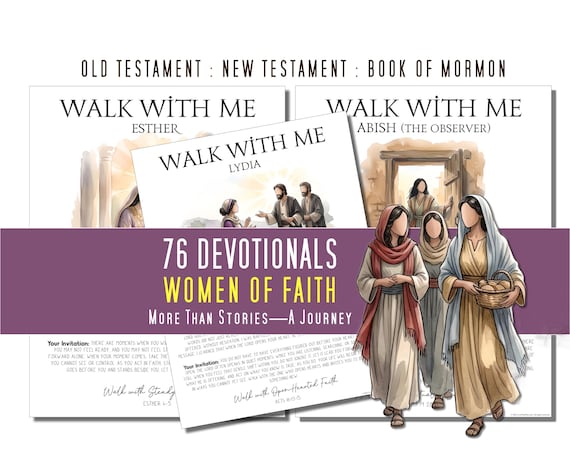 Walk With Me Devotional LDS Women of Faith Come Follow Me Journal Study Reflection Cards Young Women Relief Society Bible Book of Mormon