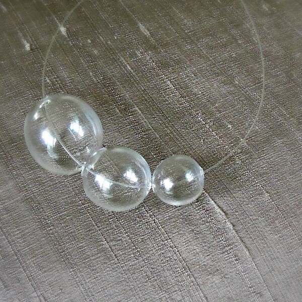 Liz Blowing Bubbles. Bubble Necklace. Statement Jewelry. Floating Necklace. Pyrex. Modern Jewelry. Bridesmaid Jewelry. Summer. Romantic