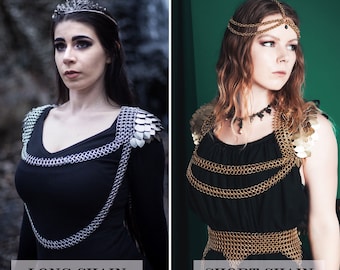 The Light Elf-Silver custom scale maille scalemail dragon shoulder armor pauldron spaulder