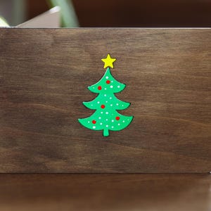 Kerstboom kerstkaart houten gebrandschilderd glas wenskaart, handgemaakte cadeau man vrouw vriendin vriend, unieke aandenken