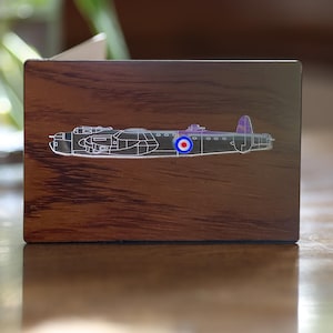 Carte de voeux rétro en vitrail AVRO Lancaster Bomber WW2 - Cadeau fait main pour papa, lui, mari, petit ami, frère