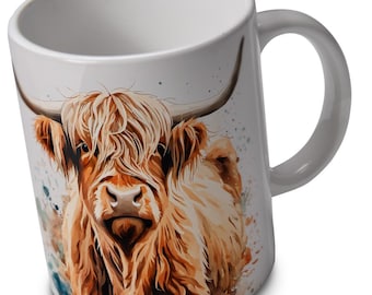 Heilan Coo - Highland Cow - Mug  - Scotland Mug for husband, boyfriend, wife, girlfriend