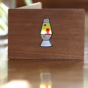 Retro Lava Lampe Glasmalerei Grußkarte - Handgemachtes Groovy Geschenk für Mama, Papa, Freund, Kumpel
