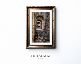 Ancient Colosseum Tunnel Digital Download Print – Seville Spain Wall Art, Historic Architecture Photography, Travel Decor, Instant Download