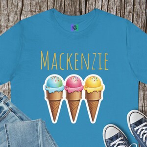 Ice Cream Lover Unisex Tee, Summer Vibes Shirt, Personalized Gift, Cute Graphic T-Shirt, Fun Birthday Parade Family Shirt, Ice Cream Cones