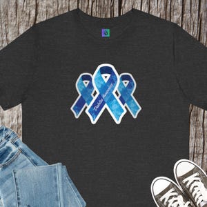 Diabetes Awareness T-Shirt: Blue Ribbon Support - Health Care Gift image 1