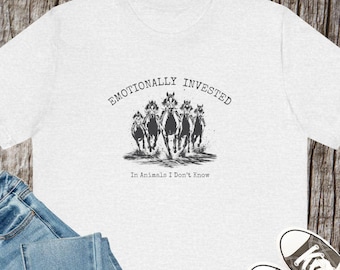 Emotioneel geïnvesteerd in dieren I Don't Know Horse Racing T-shirt | Racebaan Derby Horses