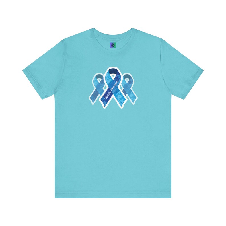 Diabetes Awareness T-Shirt: Blue Ribbon Support - Health Care Gift image 7