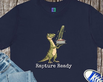 T-shirt Rapture Ready-dinosaurus | T-Rex met taart, humoristisch apocalyptisch ontwerp