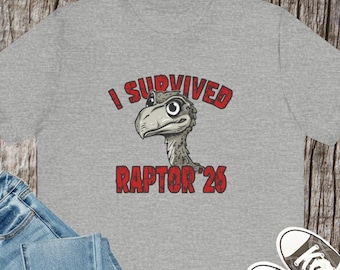 Ik overleefde Roofvogel 26 T Shirt | Dinosaurusillustratie, nieuw T-shirt