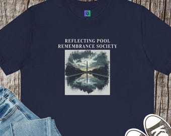 T-shirt Washington Monument met reflecterend zwembad | Monochroom T-shirt met DC Memorial-print