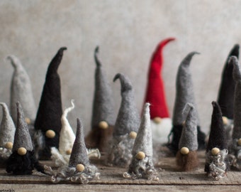 Holiday Gnome - Whimsical Fuzzy Shelf Sitter - Scandinavian Style Tomte Nisse - Christmas Hygge Home Decorations