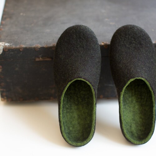 Felted Men Slippers Mens House Shoes 