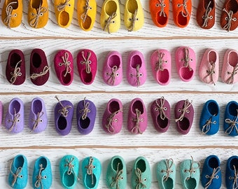 Felted Wool Baby Booties, Pregnancy Announcement Gift, Newborn Crib Shoes