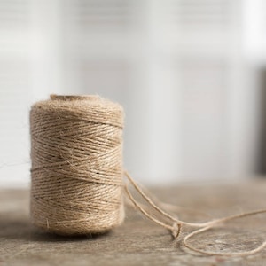 Jute twine Natural color jute cord Rustic packaging string Gift wrapping yarn spool Twisted kraft cord Gift wrap image 1