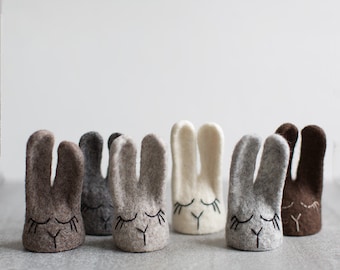 Woolen Easter Bunny Egg Cozies in Neutral Colors - Easter Table Decoration Idea - Choose as many as you need - Homemade in Lithuania