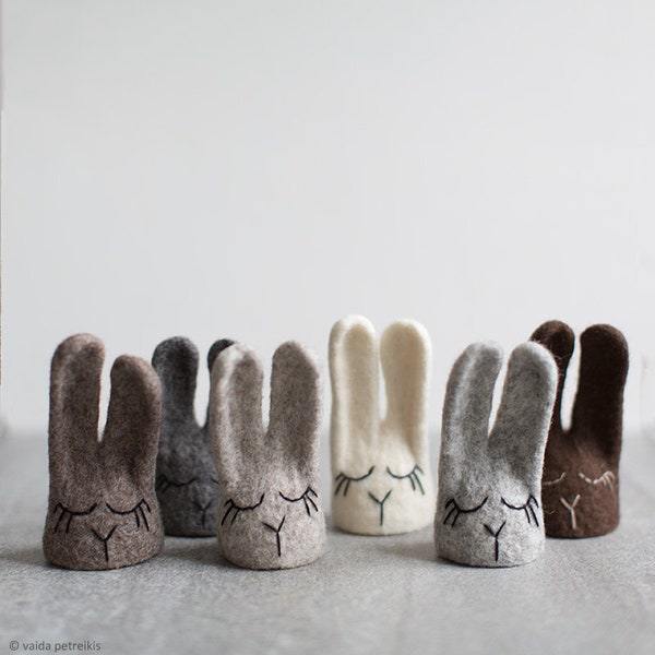 Woolen Easter Bunny Egg Cozies in Neutral Colors - Easter Table Decoration Idea - Choose as many as you need - Homemade in Lithuania
