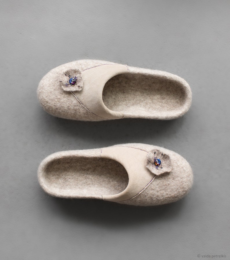 Organic wool slippers Felted slippers for women Eco Etsy