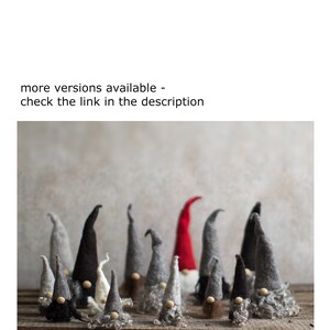 Gnome de Noël pour un décor de vacances rustique Choisissez 1 ou un ensemble de 3 jolis gardiens d'étagère flous ou ornement Tomte de style scandinave de ferme image 3