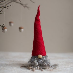 Gnome de Noël pour un décor de vacances rustique Choisissez 1 ou un ensemble de 3 jolis gardiens d'étagère flous ou ornement Tomte de style scandinave de ferme Maxi 2