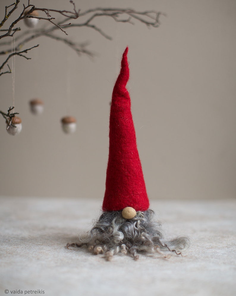 Gnome de Noël pour un décor de vacances rustique Choisissez 1 ou un ensemble de 3 jolis gardiens d'étagère flous ou ornement Tomte de style scandinave de ferme Maxi 2