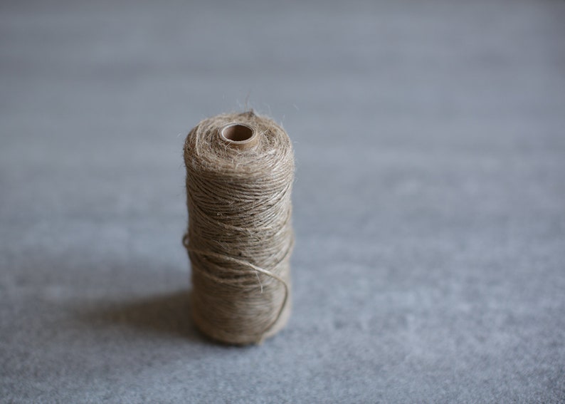 Jute twine Natural color jute cord Rustic packaging string Gift wrapping yarn spool Twisted kraft cord Gift wrap image 3