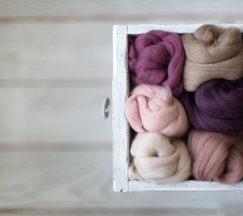 Wool Roving Assortment Wool Supplies Mixed 6 Pastel Colors Etsy