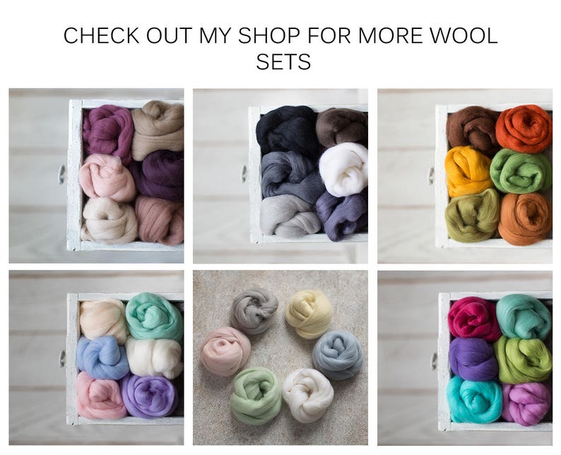 Wool Roving Assortment Wool Supplies Mixed 6 Pastel Colors Etsy