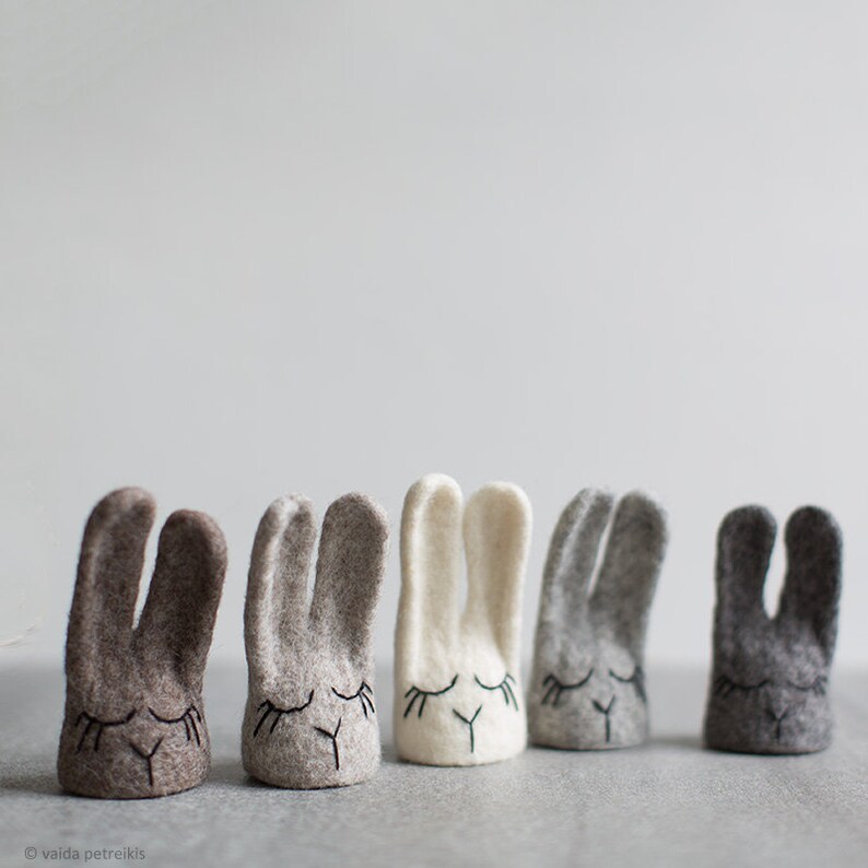 Woolen Easter Bunny Egg Cozies in Neutral Colors Easter Table Decoration Idea Choose as many as you need Homemade in Lithuania Set of 5