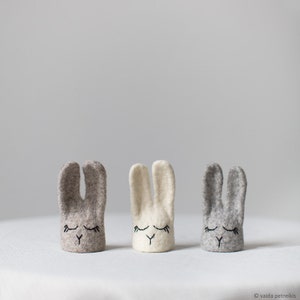 Woolen Easter Bunny Egg Cozies in Neutral Colors Easter Table Decoration Idea Choose as many as you need Homemade in Lithuania Set of 3