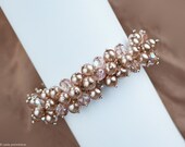 Pearl bracelet Vintage style bridal bracelet Beige bracelet Crystals bracelet Wedding bracelet summer fashion Rustic wedding bracelet