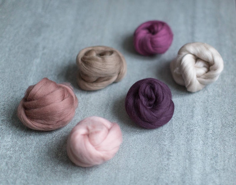 Wool Roving Assortment Wool Supplies Mixed 6 Pastel Colors Etsy