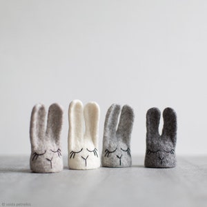 Woolen Easter Bunny Egg Cozies in Neutral Colors Easter Table Decoration Idea Choose as many as you need Homemade in Lithuania Set of 4