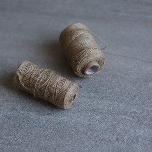 Jute twine Natural color jute cord Rustic packaging string Gift wrapping yarn spool Twisted kraft cord Gift wrap image 2