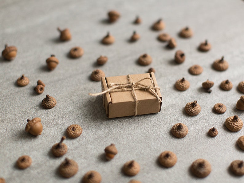 Felt acorn magnet in custom color packed in a kraft box for woodland wedding, baby shower, teacher, housewarming gift or everyday use image 7