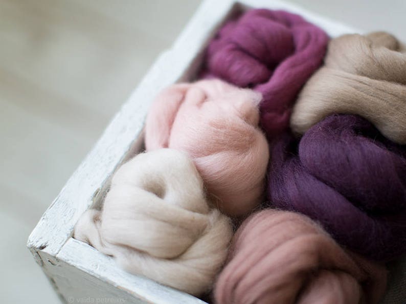 Wool Roving Assortment Wool Supplies Mixed 6 Pastel Colors Etsy